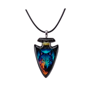 126111 Wolf Black Corded Necklace